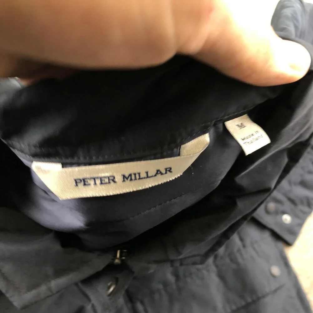 Peter Millar Jacket Mens Medium Blue Quilted Mercer Full Zip Padded Outdoor